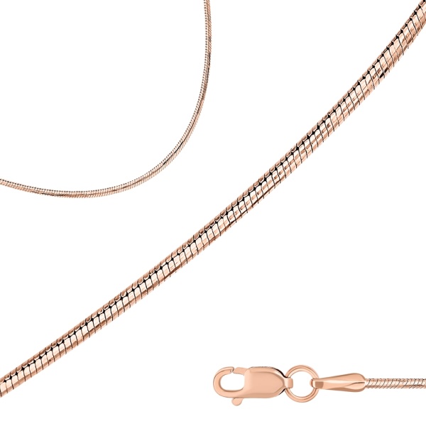 Цепь из красного золота 585, плетение «Снейк»